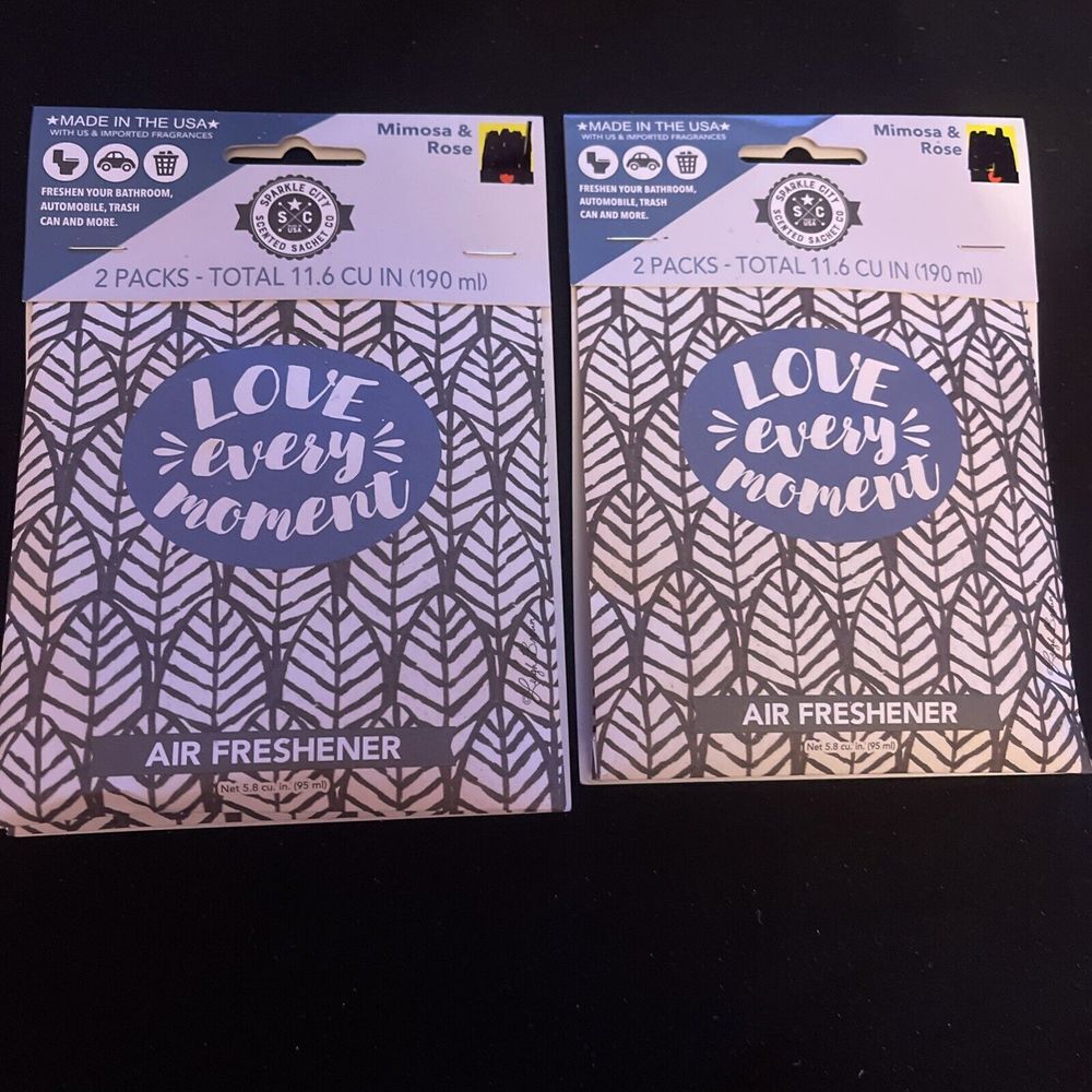 Fresh Scents Welcome Mimosa & Rose Scented Sachets 2 Packs Of 2 Q-01